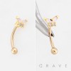 SYNTHETIC OPAL BUTTERFLY 316L SURGICAL STEEL CURVED BARBELL/EYEBROW